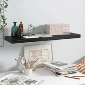 shumee vidaXL Stenska polica visok sijaj črna 80x23,5x3,8 cm MDF