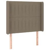 Vidaxl Vzglavje z ušesi taupe 103x16x118/128 cm blago