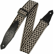 Levys MSSC80-BLK/WHT Country/Western Series 2 Heavy-weight Cotton Guitar Strap Black White
