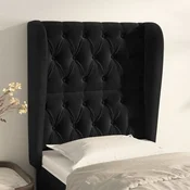 Vidaxl vidaXL Vzglavnik s krilci, črn, 83x23x118/128 cm, žamet
