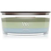 Woodwick Trilogy Verdant Woods dišeča sveča z lesenim stenjem 453.6 g