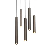 Trio Lighting LED-visoka svetilka Arimato, O 35 cm, platinasta barva, kovina, CCT - Dnevna soba/jedilnica - Sodobni