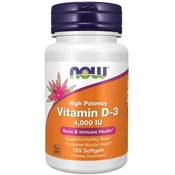 NOW Foods - Vitamin D3 4000 IU, 120 kapsul