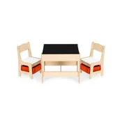 ECO TOYS Deciji set sto i 2 stolice sa tablom za pisanje Wood
