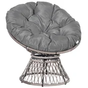 Homestar Stol Papasan 87x97x86 cm siva