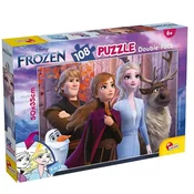 Ledeno kraljestvo 2 2 v 1 puzzli s 108 kosi in pobarvanka 50x35 cm - Lisciani