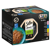 96 x 85 g Sheba različice pladnji po posebni ceni - Sauce Lover (losos; tuna; piščanec; raca)