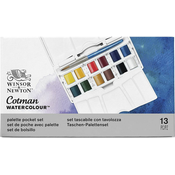 Komplet akvarelnih barv, 12 polponvic + 1 čopič Winsor & Newton