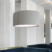 Luceplan Silenzio LED viseča luč siva O 90cm - Dnevna soba/jedilnica - Sodobni - svetlo siva - Tkanine/tekstil