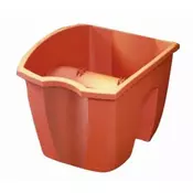 Prosperplast Balkonski koritasti lonček CROWN, rjav, plastika, 24 x 28 x 20 cm, 7 l