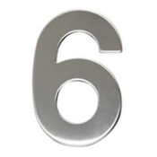 Walteco samolepilne številke Number 6, 50 mm, self-adhesive, stainless steel