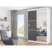 Garderobna omara Dover 111 (Bela + Grafit) Grafit, Bela, 205x138x60cm, Vrata omare: Drsna