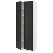 METOD Visoki element s policama, bela/Nickebo boja antracita, mat, 80x37x200 cm