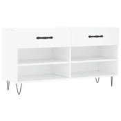 Vidaxl Klop za čevlje bela 102x35x55 cm inženirski les