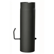 Dimna cev z loputo 130mm/500 t.1,5mm BLACK