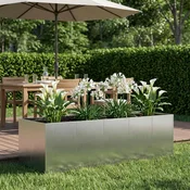 Vidaxl Vrtni lonček Srebrna 200 x 80 x 60 cm Nerjaveče jeklo