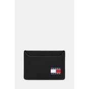 Etui za kartice Tommy Jeans črna barva, AM0AM13388