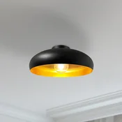 ROYALTECH Stropna svetilka Olli, črna/zlata O 40 cm, kovina, E27 - Dnevna soba/jedilnica - črna, zlata