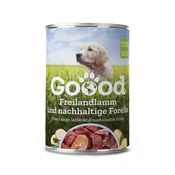 Goood Junior Freilandlamm & Nachhaltige Forelle - mokra hrana v konzervi z jagnjetino in postrvjo 24x400 g