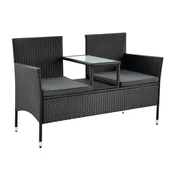 Homestar Vrtna garnitura Monaco klop 133x63x84 cm črna temno siva