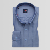 Moška classic srajca modre barve z nežnimim vzorcem 14920