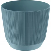 Prosperplast Plastični okrogli cvetlični lonček z utorjenim pokrovom, moder, 14,7 cm, Ryfo
