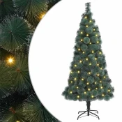 Umjetna božicna jelka s lampicama s stalakom Zelena 180 cm PET
