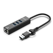 MicroConnect Premium USB 3.2 Gen 1 Hub 4-Portni RJ45, USB-C, USB-A priključki
