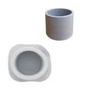 Silikonski kalup za litje 10x6,8 cm - okrogel cvetlični lonček