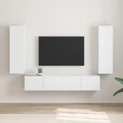 vidaXL TV stenska omara 2 pcs Bela 30 x 31 x 100 cm Konstruiran les