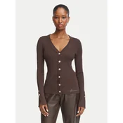 Guess Pletena jopica W6YR11 Z0950 Temno rjava Slim Fit