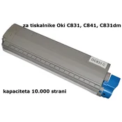 Fenix C831/C841 C Cyan toner 10K, nadomešča Oki 44844507 za tiskalnike Oki C831, C841, C831DM - kapaciteta 10.000 strani