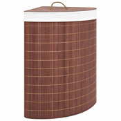 Kutna košara za rublje od bambusa smeda 60 L