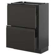 METOD / KNIVSHULT Podni element s 2 ladice, crno-siva/Upplöv mat antracit, 60x37 cm