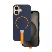 Mat Liquid silikonski ovitek s paščkom z MagSafe za Samsung Galaxy A56 5G - modro-oranžen