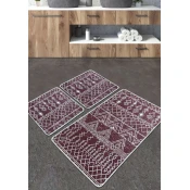 Lessentiel Maison Kupatilski otirac Straordinario, 3 komada, Bordo-beli