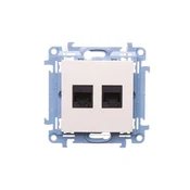 shumee Simon 10 Dvojna računalniška vtičnica RJ45 kat. 6 krem C62.01/41