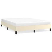 Vidaxl Posteljni okvir krem 140x200 cm umetno usnje