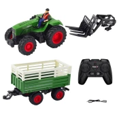 Kmetijski traktor s prikolico in vilicami na daljinsko upravljanje RC 2.4G