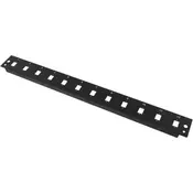 Fiber optic cross-connect panel without front plate, 19 1U, retractable, cable gland PG13, black