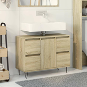 Vidaxl Kopalniška omarica sonoma hrast 80x33x60 cm inženirski les