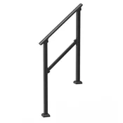 VEVOR Ograja za ročaj 2-3 stopnice zunanji ograjni komplet 1030x84x920 mm črna