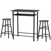 Homestar Komplet barskih miz 3-delni 80x50x90 cm črne barve
