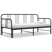 Okvir za krevet na razvlacenje crni metalni 90 x 200 cm