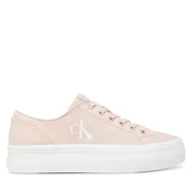 Superge Calvin Klein Jeans Vulc Flatform Low Cv Mg YW0YW01763 Oranžna