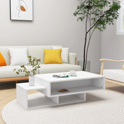 Stolic za kavu bijeli 105 x 55 x 32 cm od konstruiranog drva