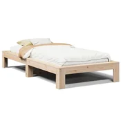 Vidaxl Posteljni okvir brez vzmetnice 100x200 cm trdna borovina