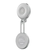 INF Magnetna mini LED-svetilka za selfie za telefon — 3 barvne temperature, polnilna 220 mAh, vrtljivo raztegljivo žepno ogledalo Siva, (5000294561)