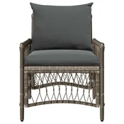 Vrtna stolica s jastukom Siva 73 x 61 x 77 cm poliratan