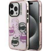 Karl Lagerfeld IML Multi KCH Heads zadnji ovitek za iPhone 15 Pro Max roza